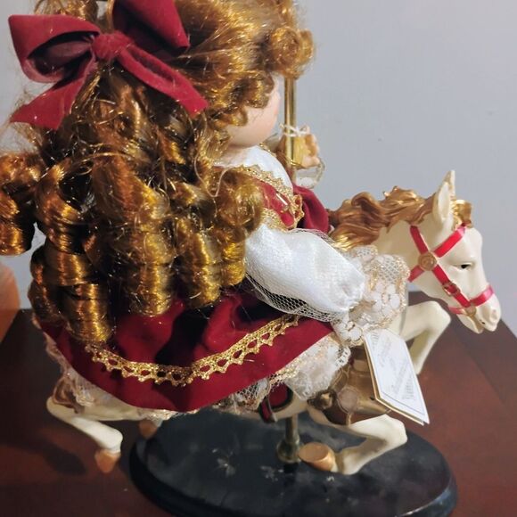 Collectors Choice Porcelain Doll On Carasel Horse - Picture 3 of 9